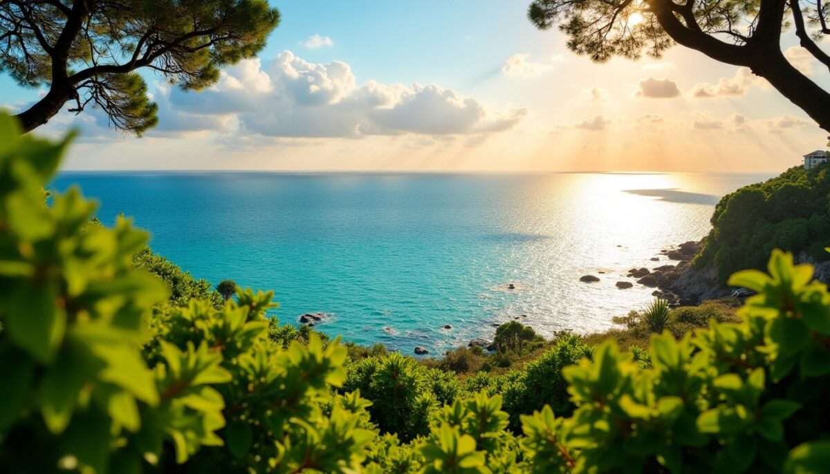 Au Belvédère du Mugel : une vue imprenable entre mer scintillante et parc luxuriant