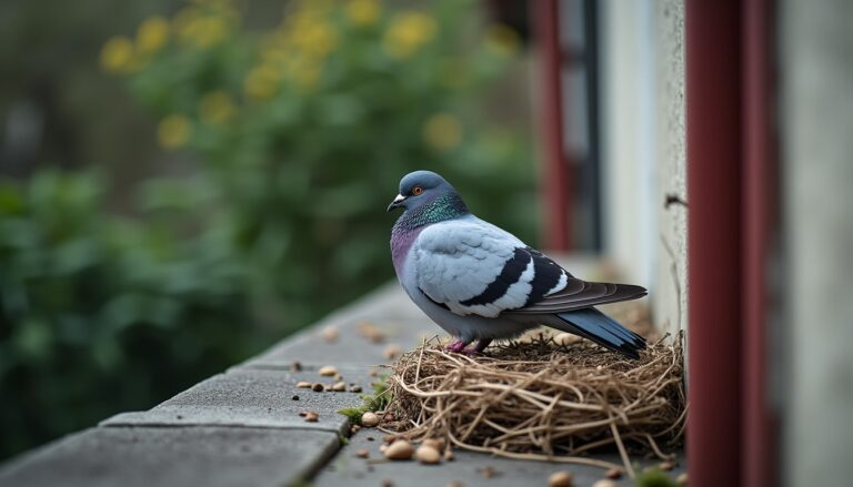 Signification et symboles clés d'un nid de pigeon sur votre balcon