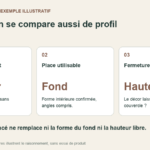 Schéma original pour un gabarit : dessiner le contour de la part, le comparer au fond intérieur puis examiner la hauteur libre sous le couvercle.